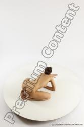 Nude Gymnastic poses Woman White Slim long brown Multi angle poses Pinup